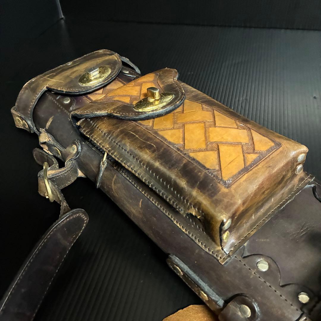 本革 ビリヤード キューケース 2B4S ヴィンテージ 重厚 約2.2kg