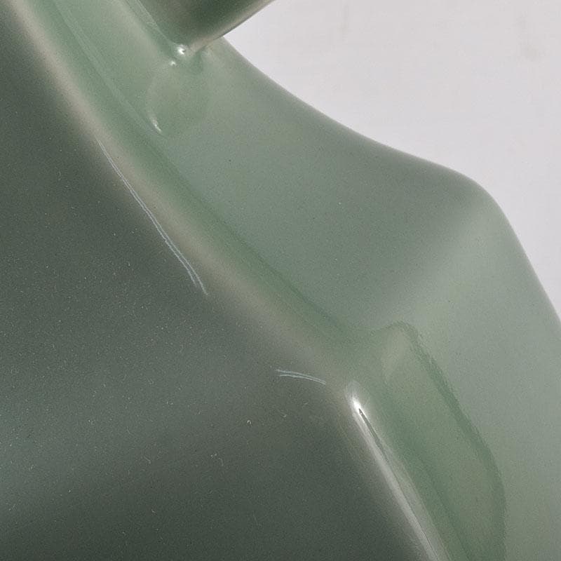 中国　大清康煕年製款　粉青釉　双貫耳瓶　V　R8510H