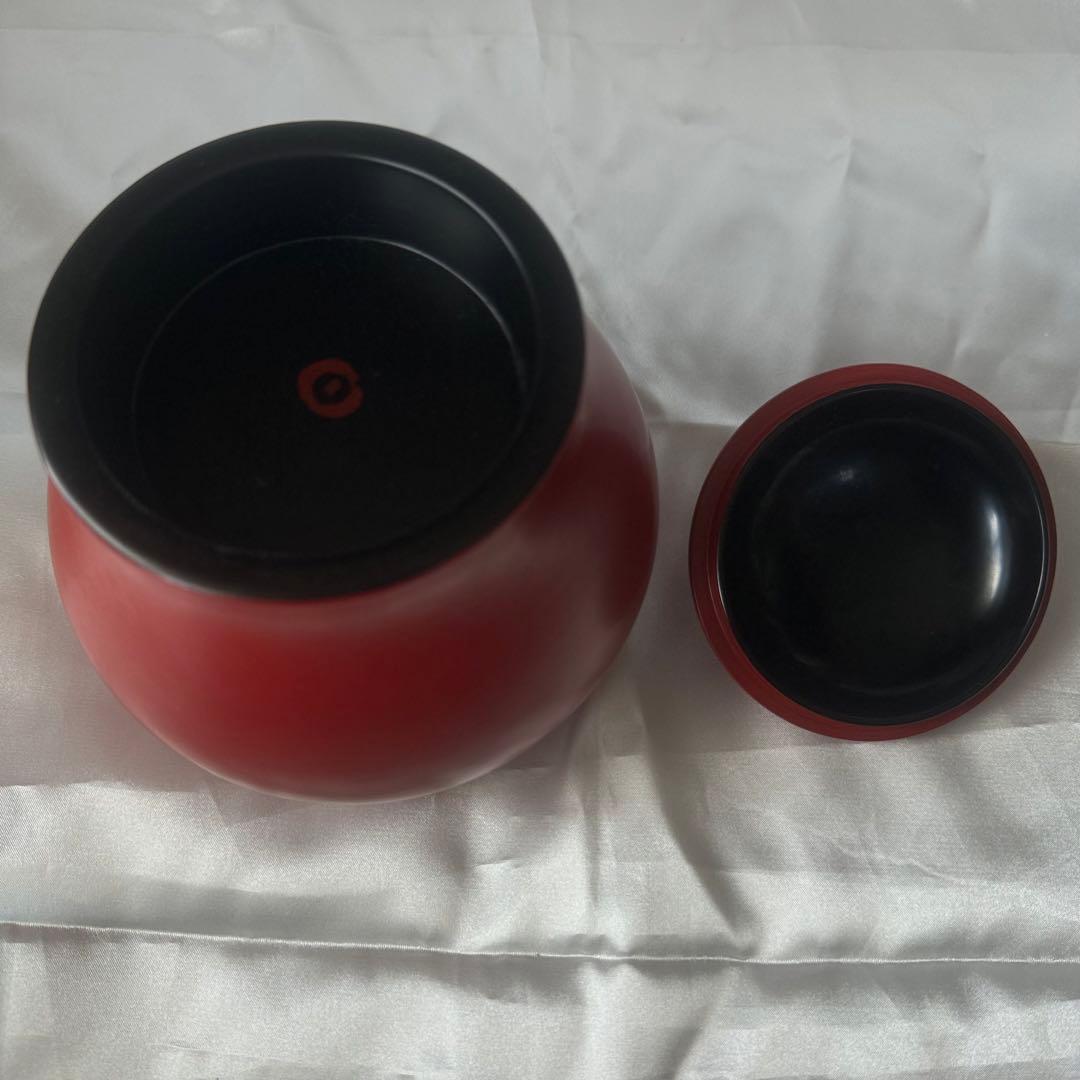 佐藤阡朗 作 / 根来小壷/茶道具/漆器/根来塗/蓋付小壺