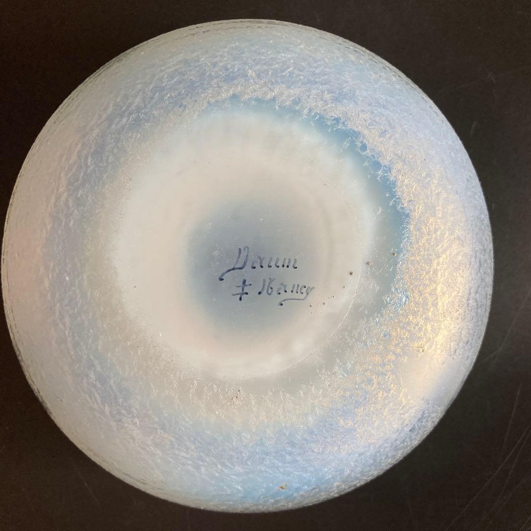 ドーム・ナンシー 阿蘭陀湖畔風景文　ボウル　エナメル　グリザイユ　オパールセント