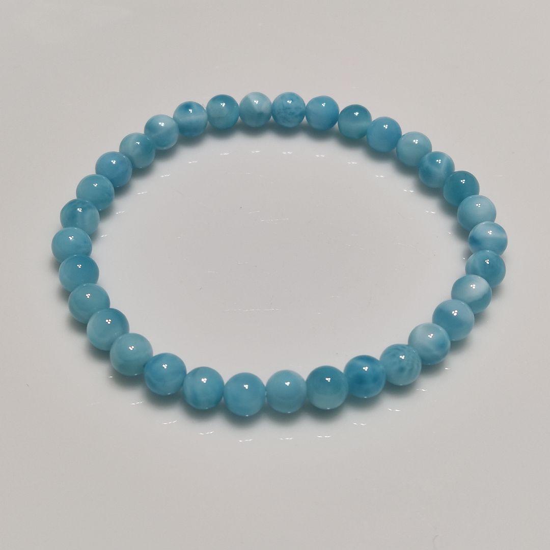 パワーストーン　ブレスレット　ラリマー　6mm　16cm　No.92