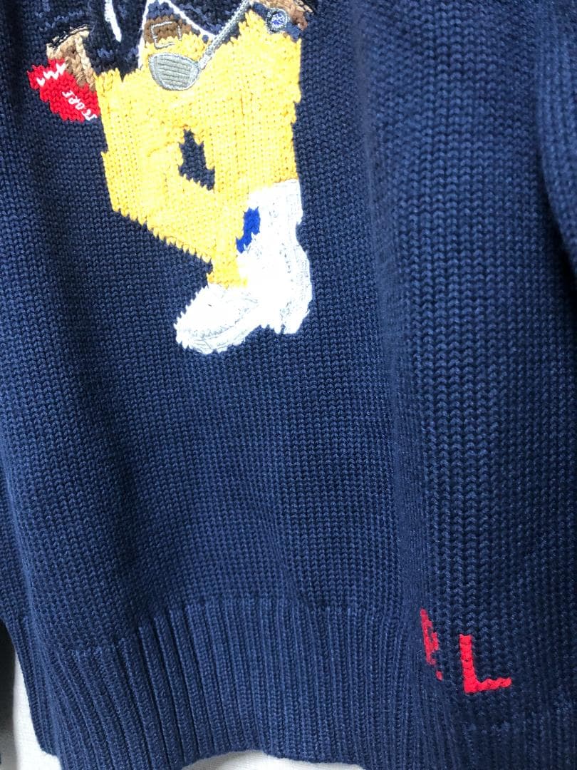 未使用 ポロベアコットンブレンドセーター S ゴルフ RLX POLO GOLF