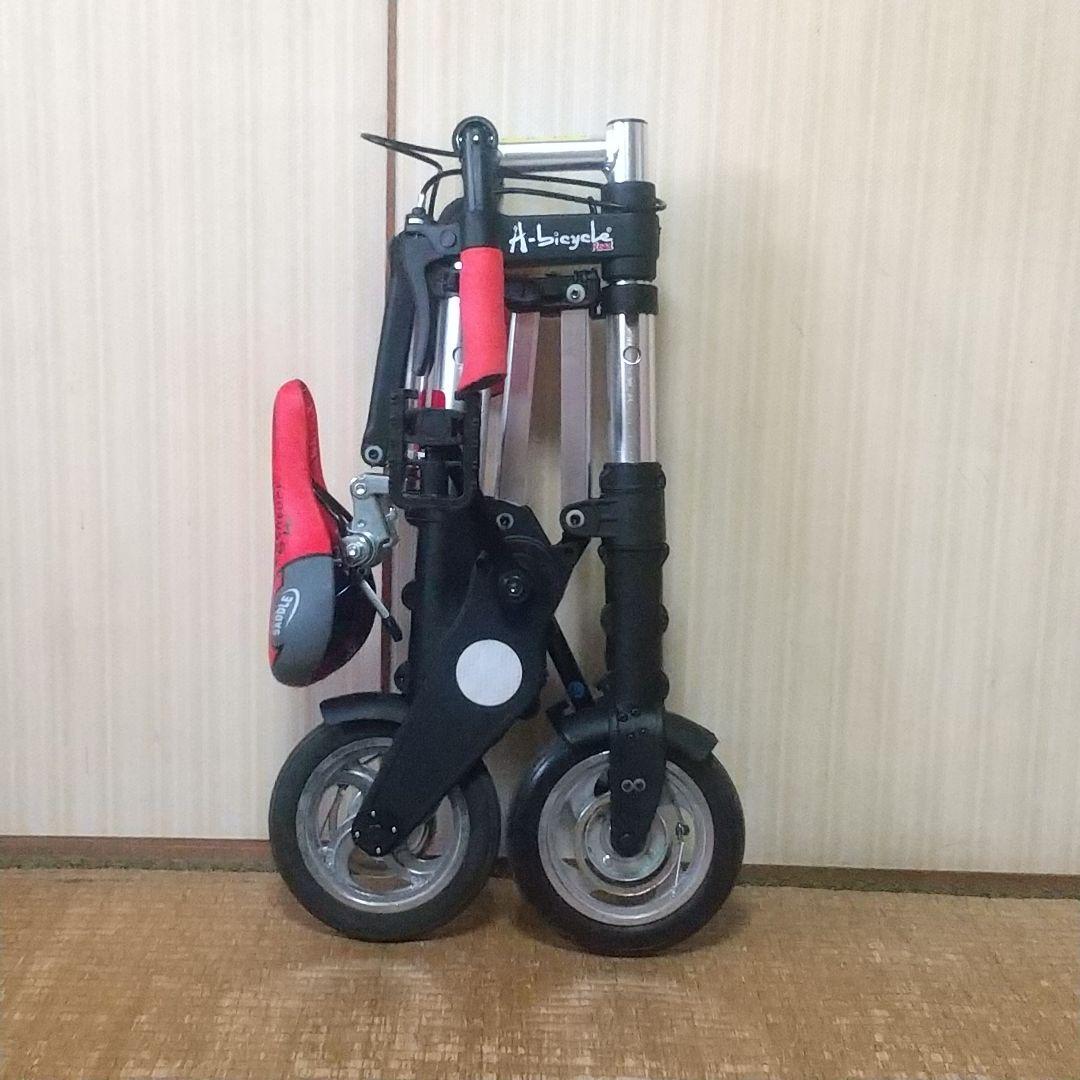 A-bicycle 折りたたみ自転車 シルバー/レッド