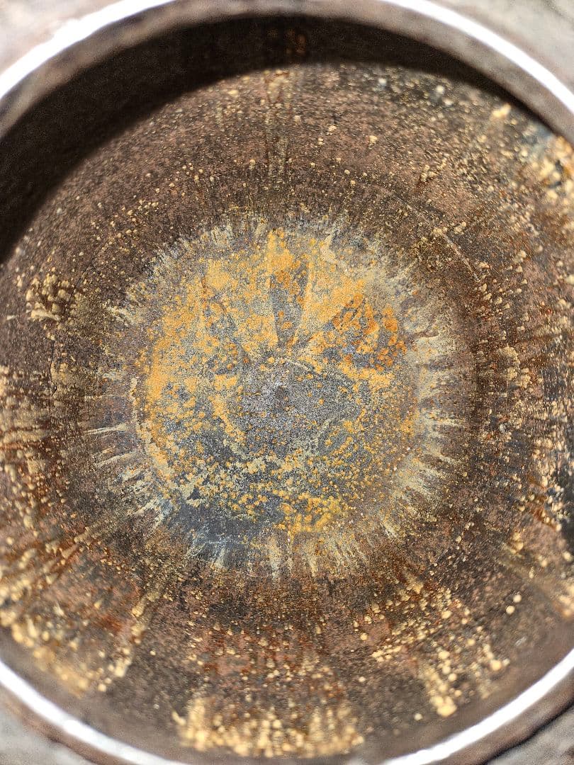 十三代 宮崎寒雉造 竹文筒釜 裏千家十四代淡々斎書付 共箱 茶道具　SW296