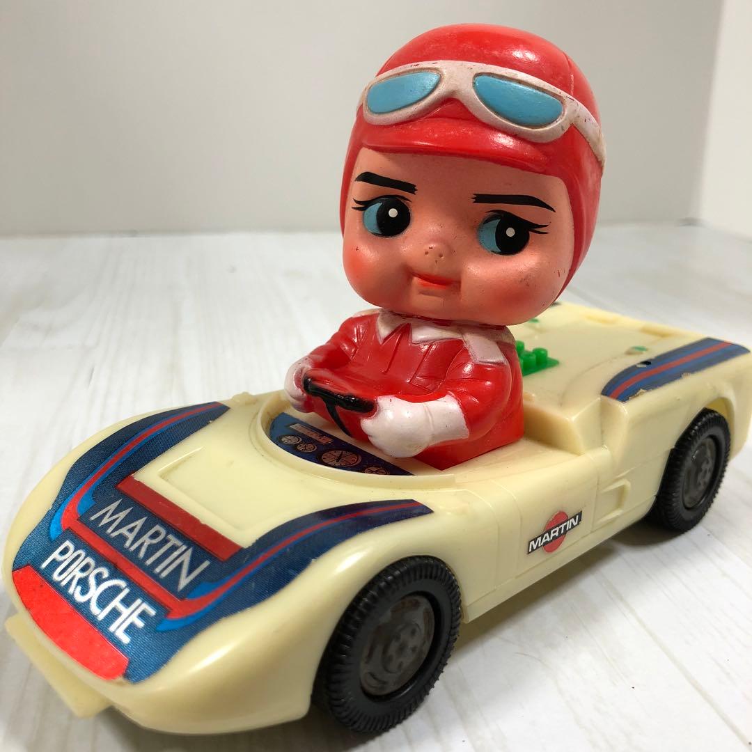 Y☆ 昭和レトロ　当時物　昭和 レトロ ちびっこ ラリーカー ソフビ 人形日本製