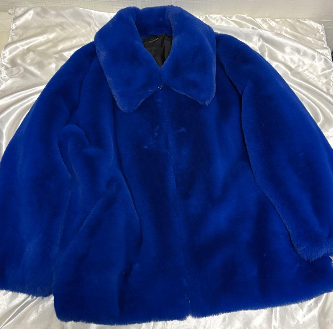 clair de lune ファーコート 青