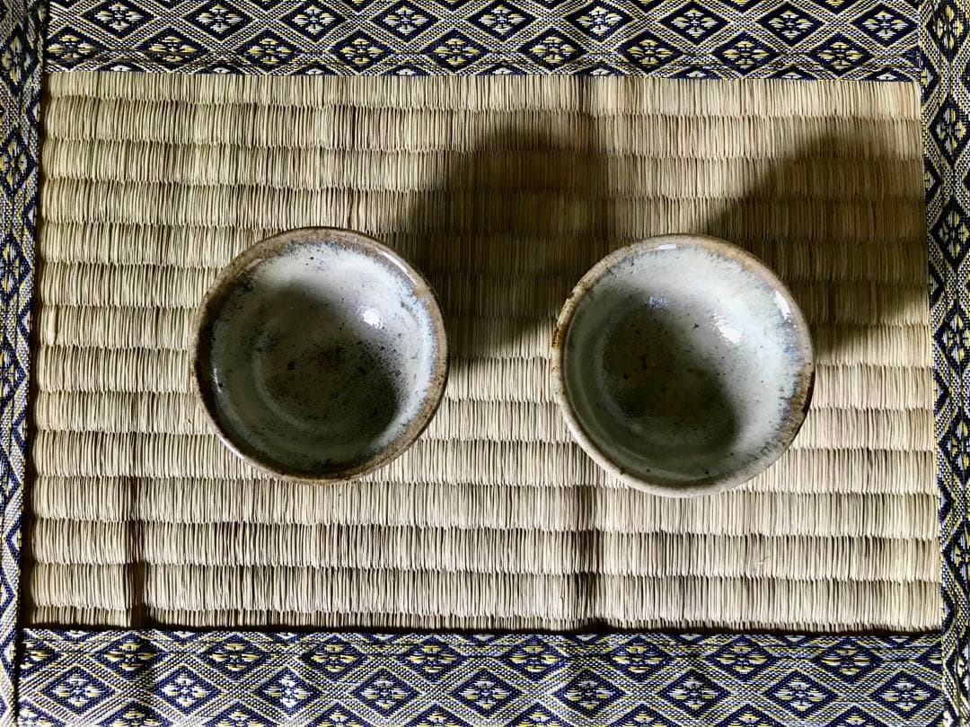 浜田庄司　掛合釉指描盃