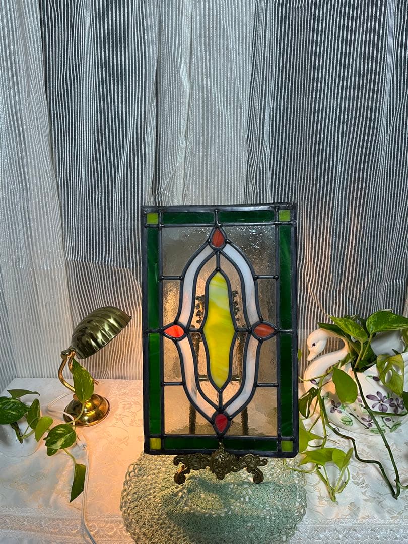 アンティーク　イギリス　ステンドグラス