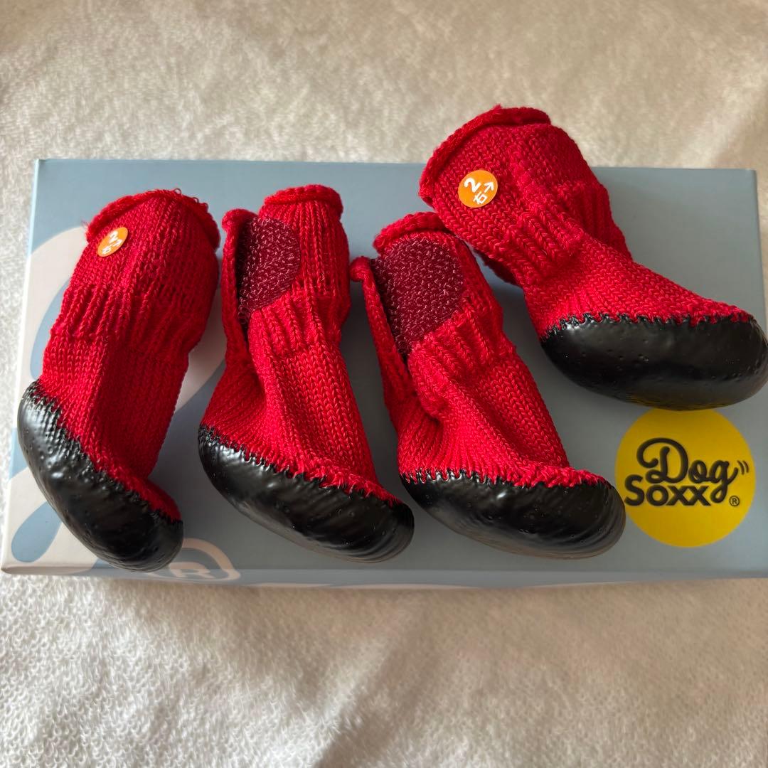 新品！DogSoxx ドッグソックス 犬用ブーツ 赤 サイズ2 4足セット