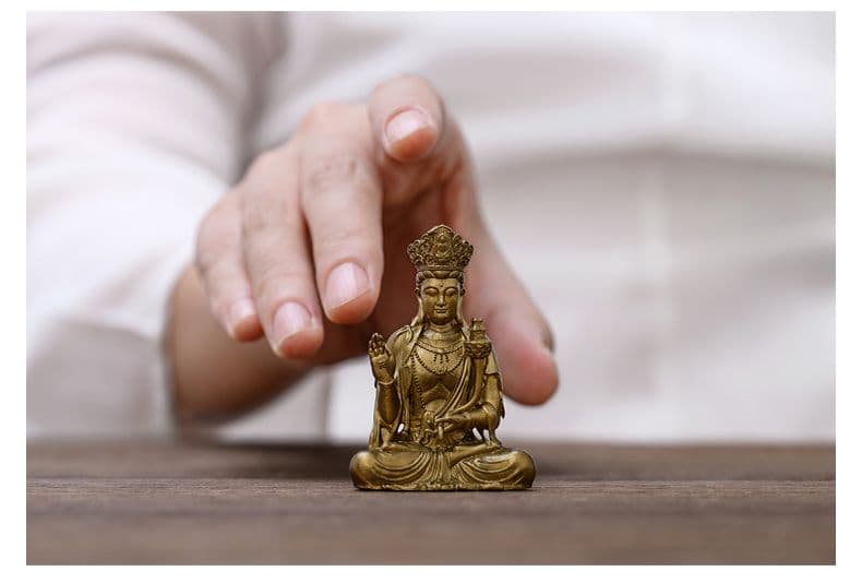 仏教美術 仏像 天冠弥勒菩薩仏像 小仏像 銅製 銅器