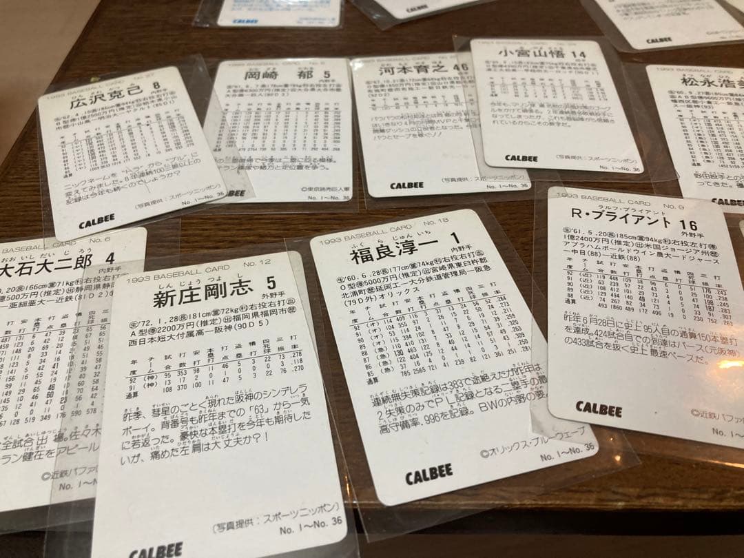 カルビープロ野球93  ハイナンバーあり　原選手除く