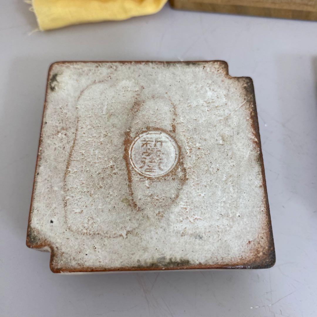 【共箱】萩　御紋香合　十四代　坂倉新兵衛造　布付き　山口県指定無形文化財