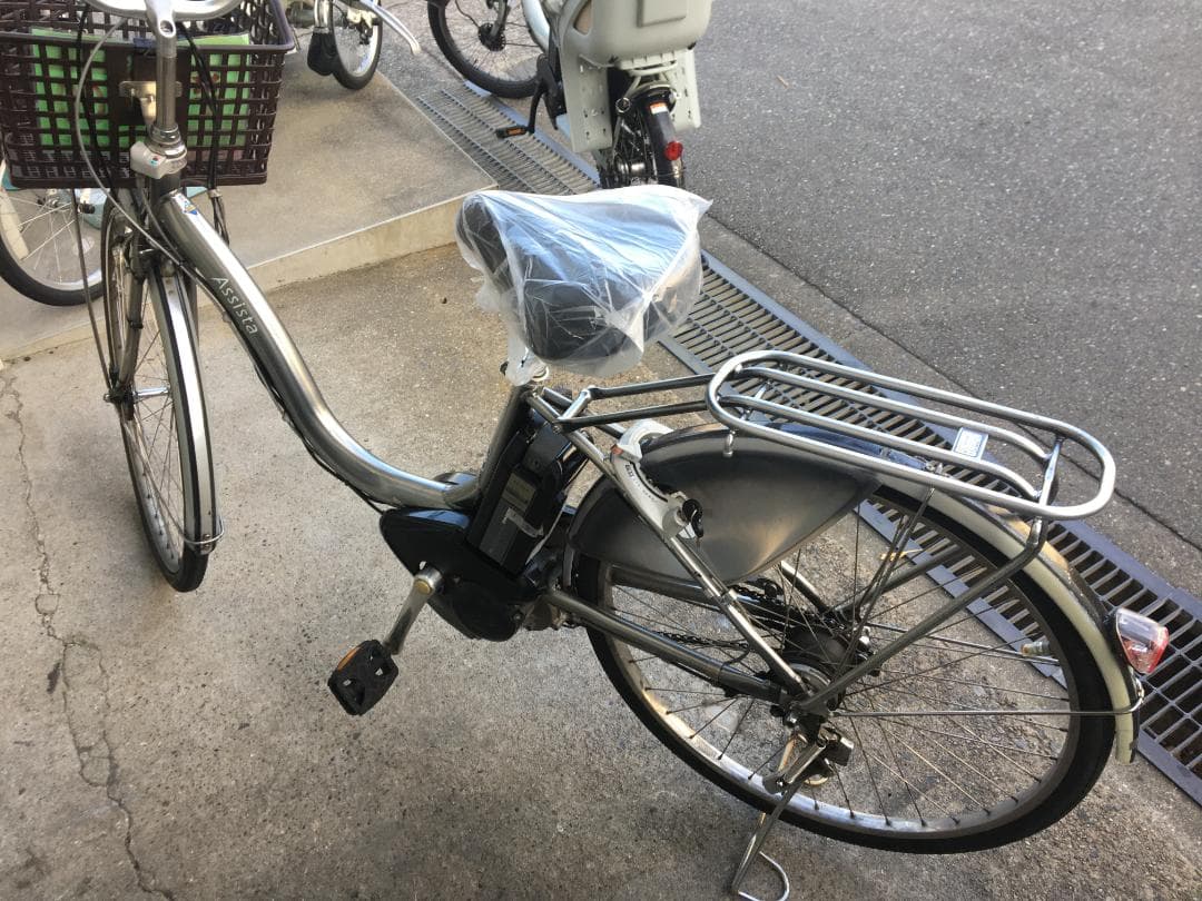 地域限定送料無料　アシスタ　8,9AH　子供乗せ　シルバー　神戸市　電動自転車