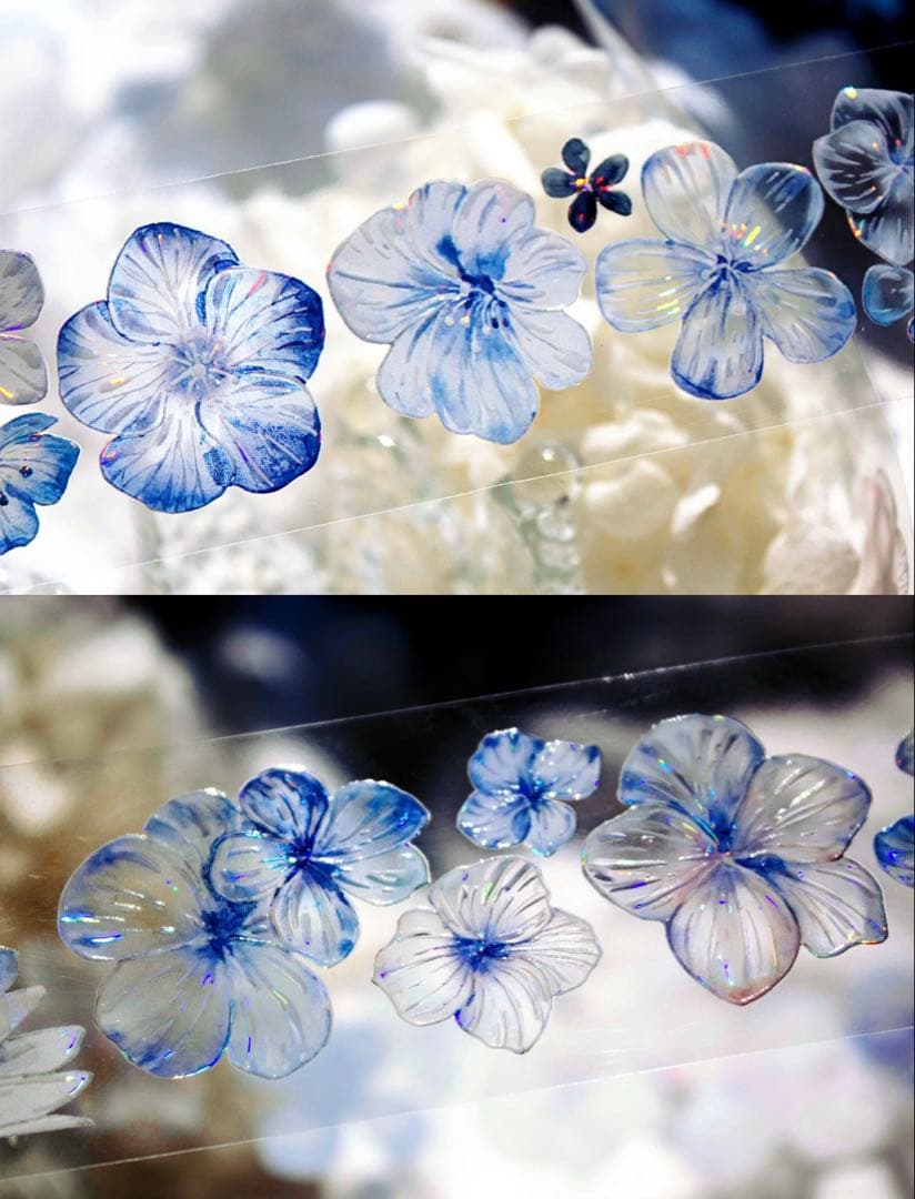 TimeGrid《蓝雾花屿》海外マスキングテープ　マステ 【2451】