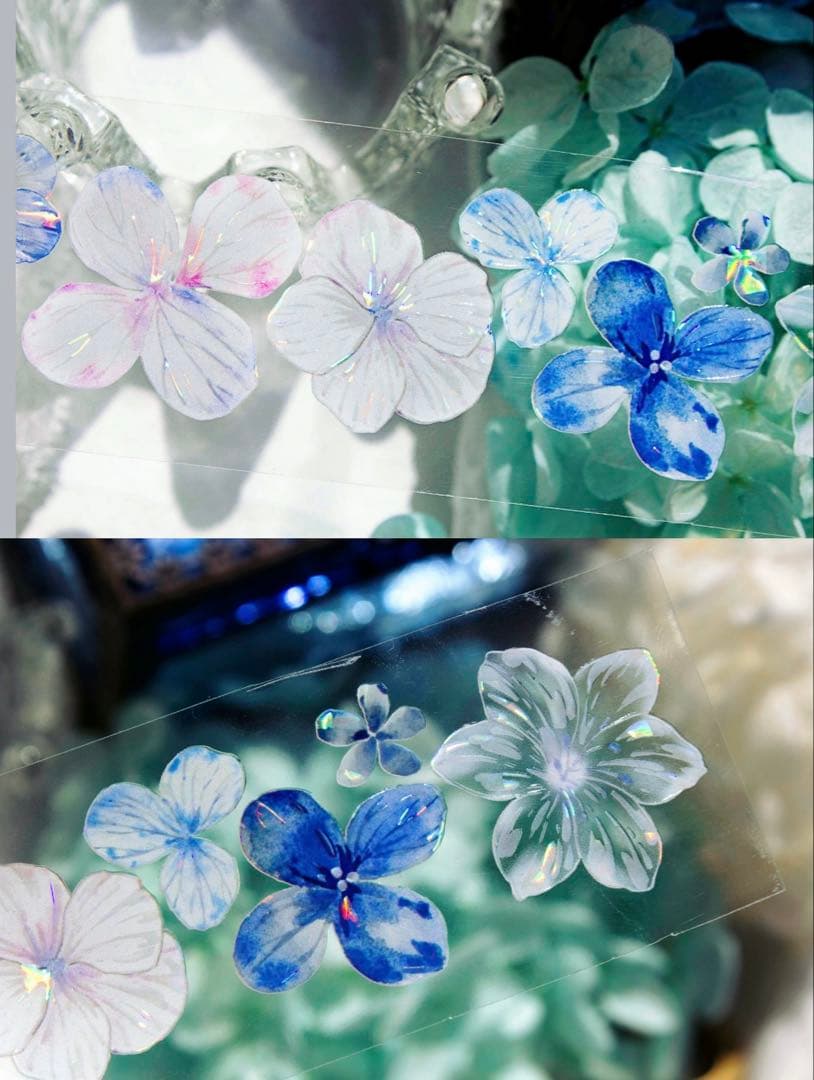 TimeGrid《蓝雾花屿》海外マスキングテープ　マステ 【2451】