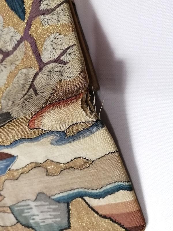 【珍】　★ 財布 緙絲古布 ★　緙絲 山水人物紋　明清織繍