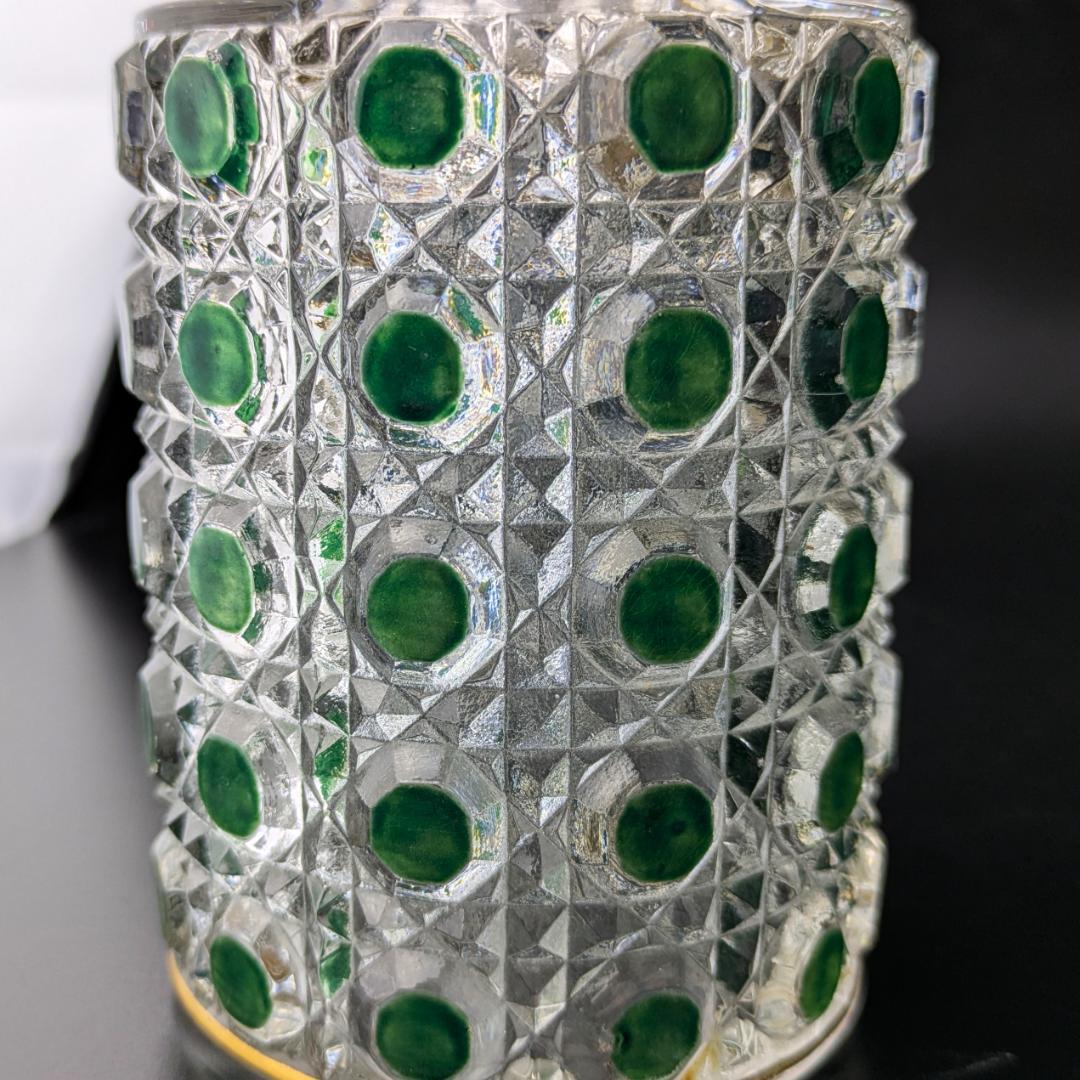 オールドバカラ ディアマン 18㎝ 大型香水瓶 グリーン＆金彩 BACCARAT