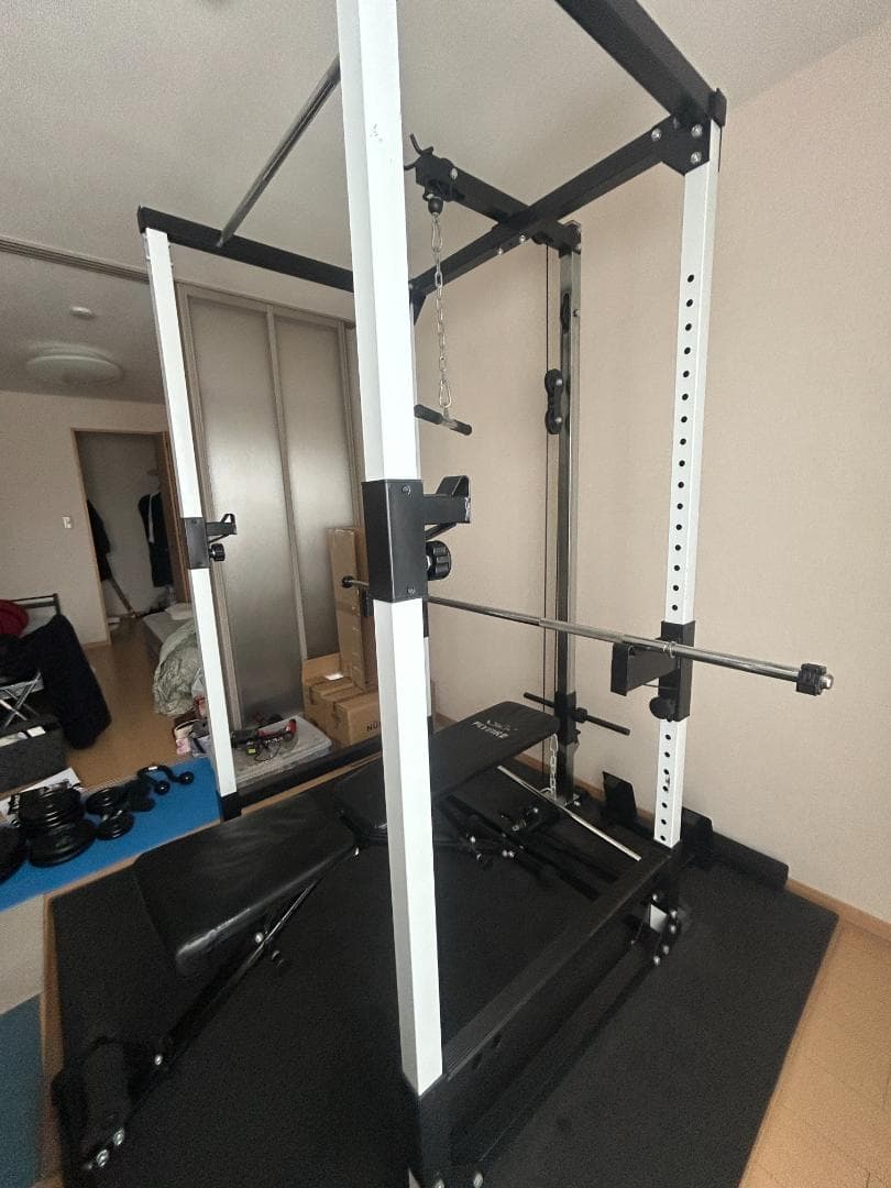 引取【IROTEC】マルチパワーラック ラットプル付き ベンチプレス・スクワット