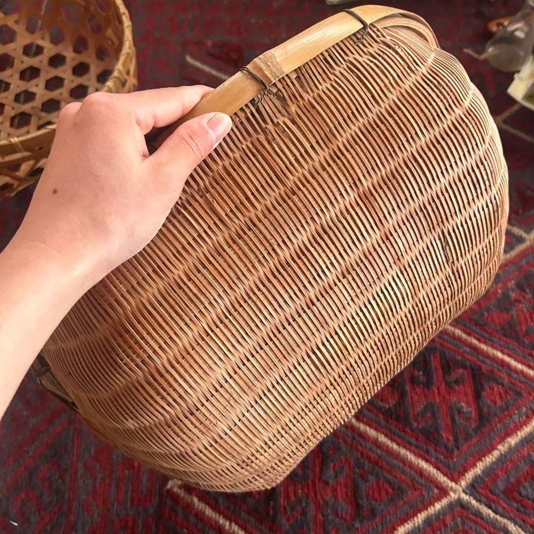 石見銀山　竹細工　手提げ籠　カゴ