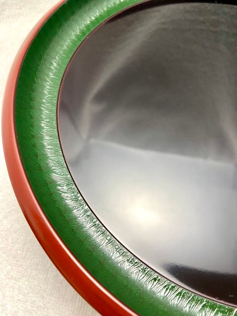 レア 茶道具 溜塗り桑名盆 丸盆 六代目 山本翠松作【匿名配送】