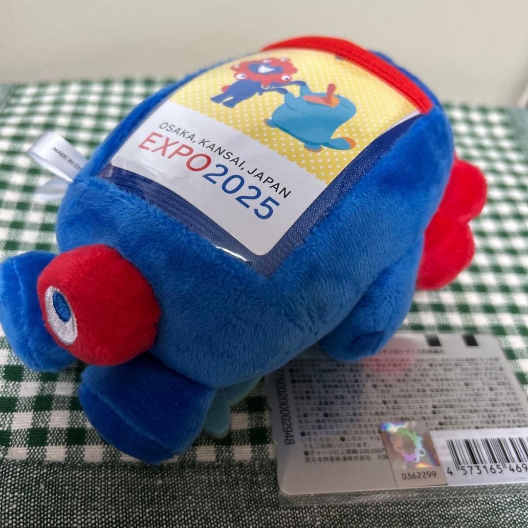 万博記念ICOCAカード&ミャクミャクぬいぐるみ　リール付パスケース　イコちゃん