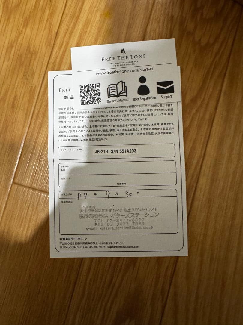 ギター FREE THE TONE JB-21B