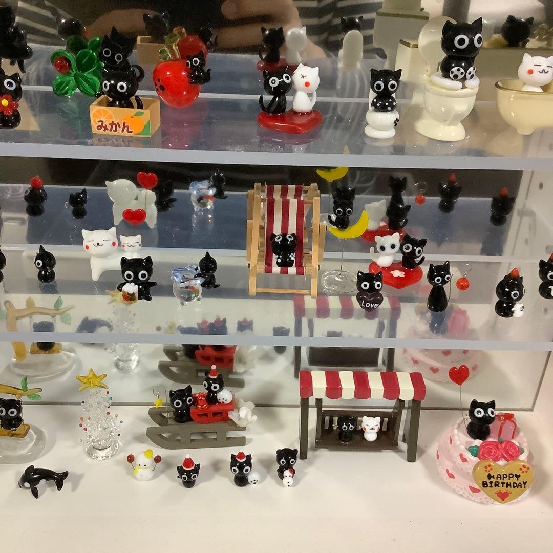 ガラス細工 くろねこ クロネコ 黒猫 黒 猫 ミニチュア その他 33個