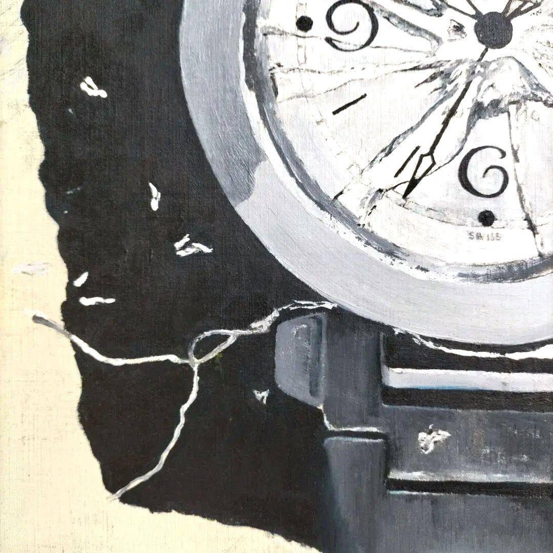 ⭐F10号⭐油彩⭐カッコイイ！時計の絵画⭐ Painting⭐インテリア⭐アート