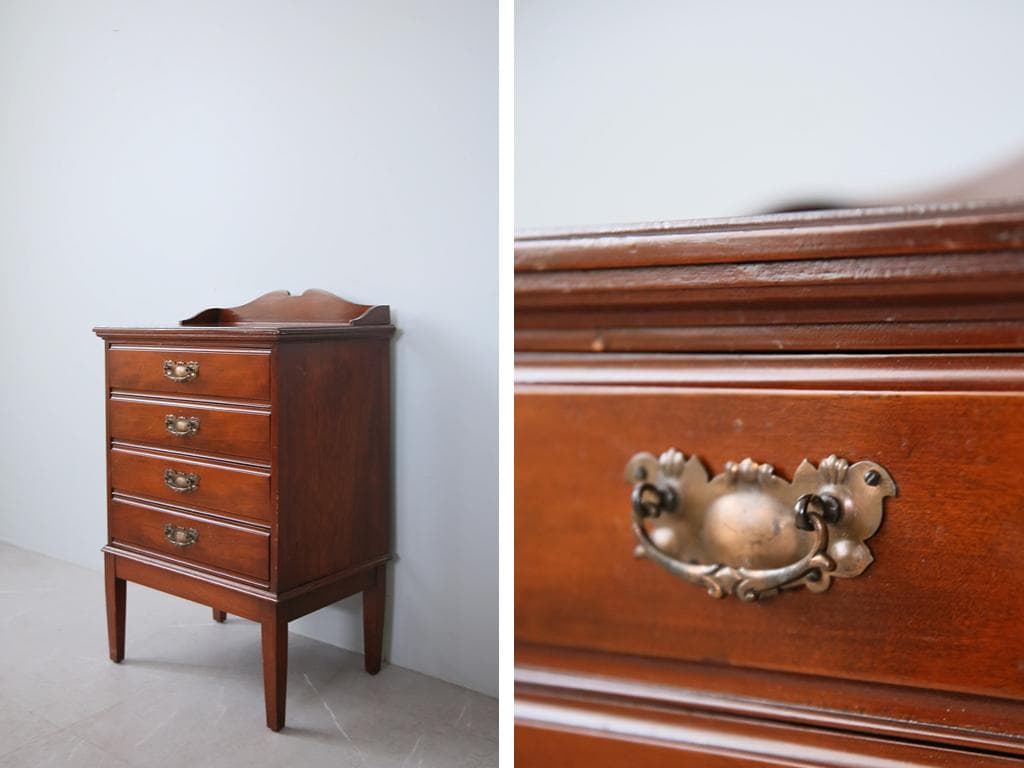 英国アンティーク木製ミュージックキャビネット/チェスト/レコード(91-263)