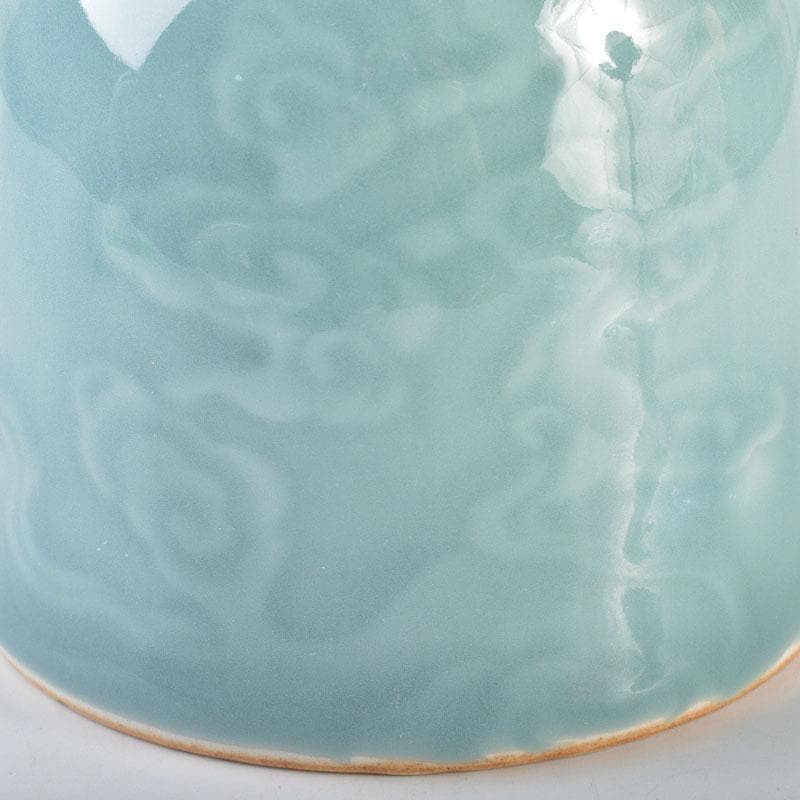 中国　大清乾隆年製　龍泉窯青磁　水孟　小壷　N　R6956E