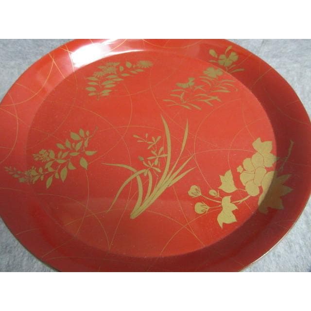 朱塗蒔絵秋草文高月 [B28126]