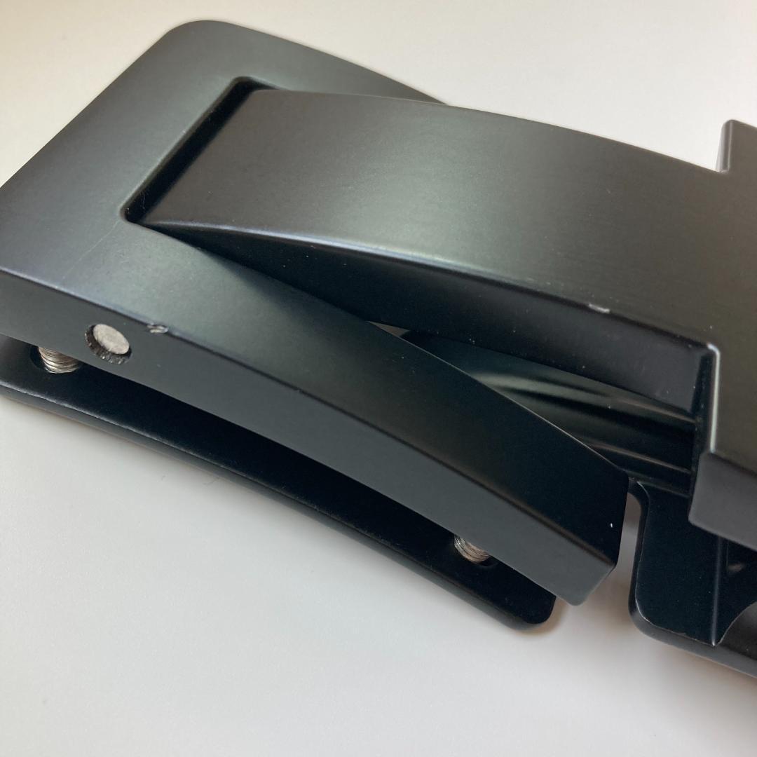 訳あり パワーベルト レバーアクション 本革 グレー×マット黒 ワンタッチ可変式