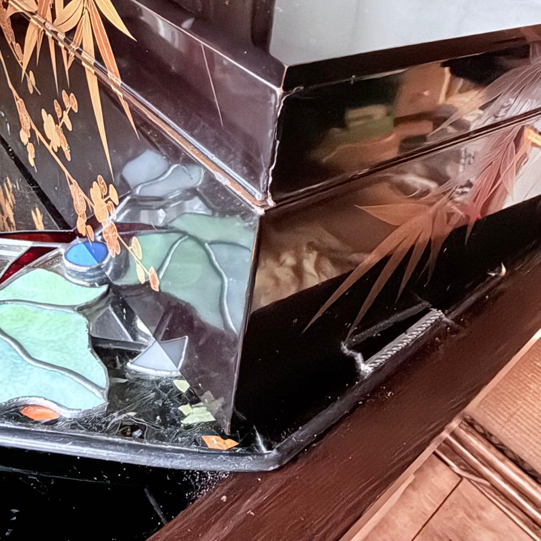 超限定1月21日20時迄‼️JAPAN蒔絵天然木本漆 竹梅蒔絵文箱料紙箱桐箱　1客