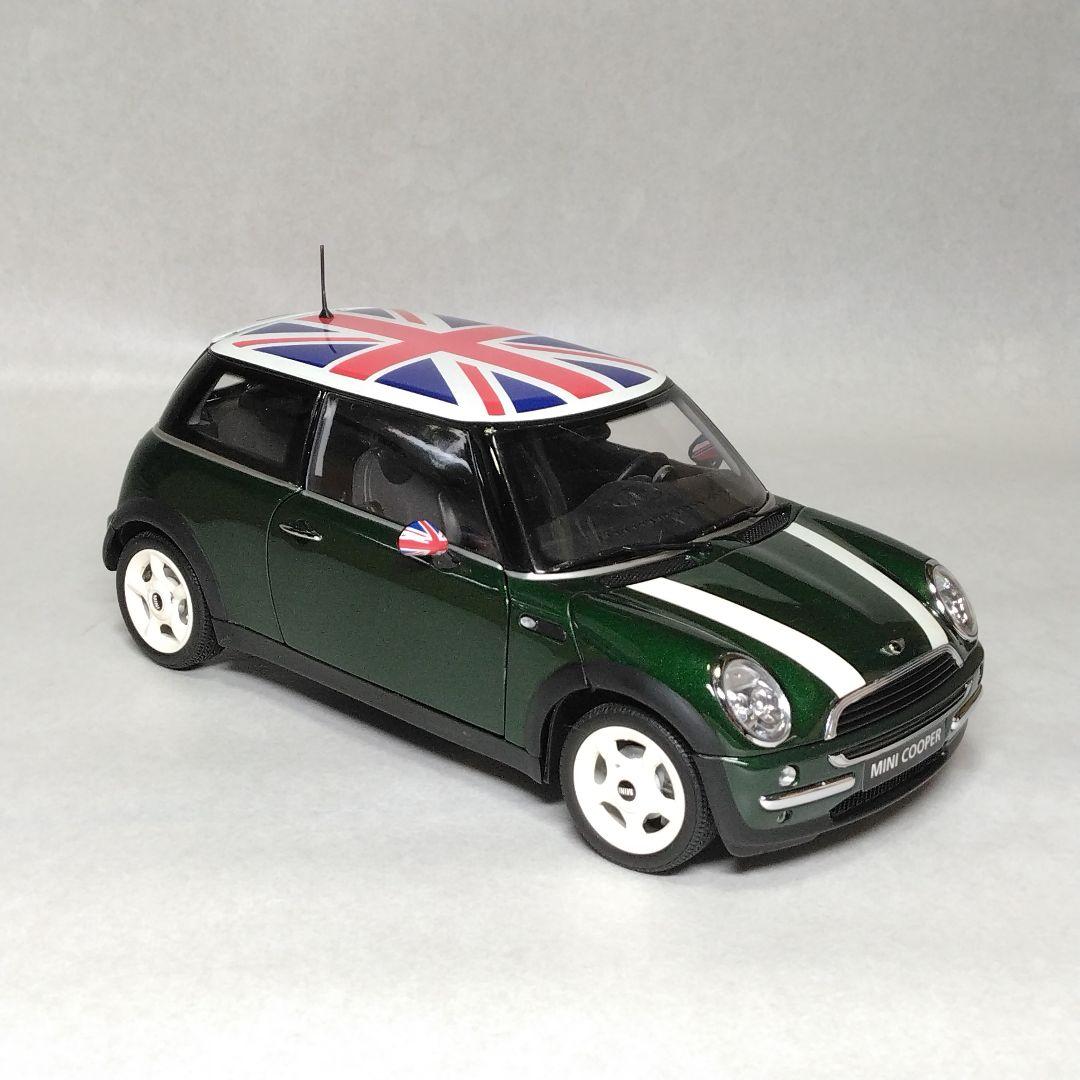 1/18 京商 ミニクーパー グリーン ホワイトストライプ ユニオンジャック