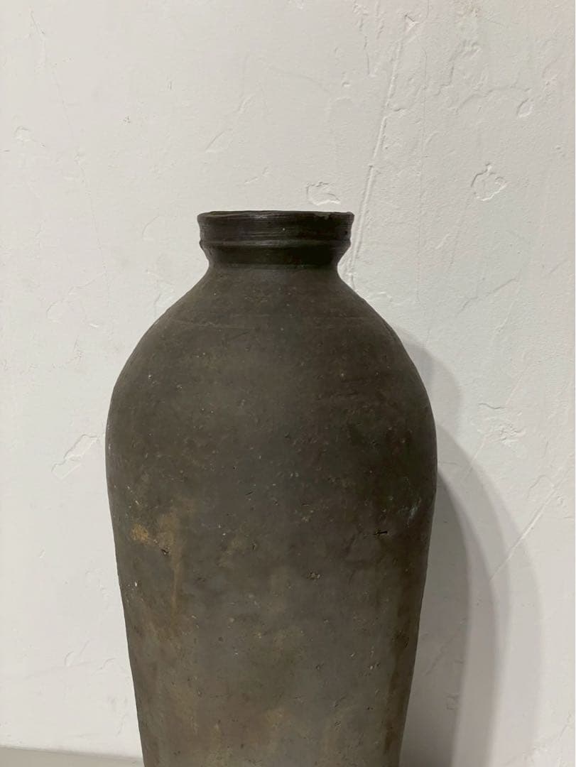 須恵器 古陶磁 壺 花瓶 インテリア 時代物 朝鮮【骨董・アンティーク】