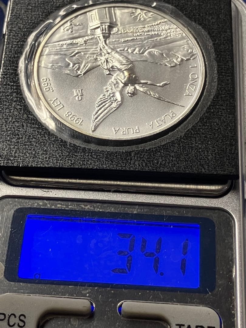 希少1998年 メキシコ 銀メダル 1オンス　リベルタッド　独立の天使