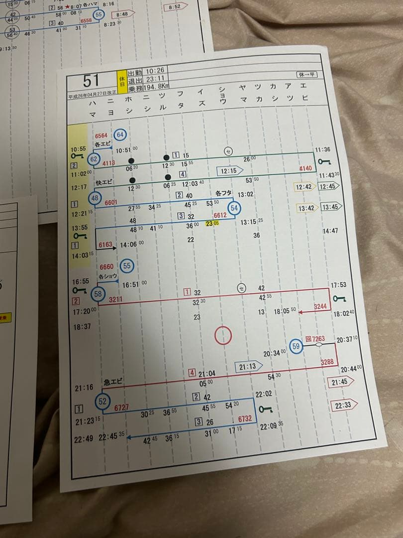 白手袋有 小田急 相鉄 仕業表 スタフ 時刻表 行路表 ロマンスカー レプリカ