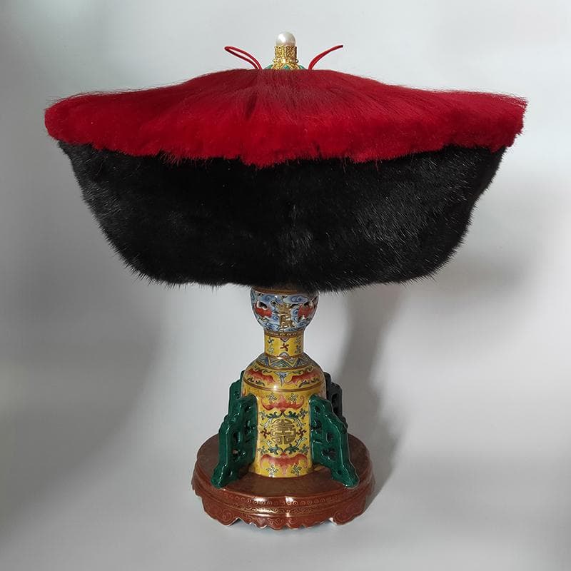 【珍】　皇帝冠　中国古美術　真珠貂皮　清朝様式