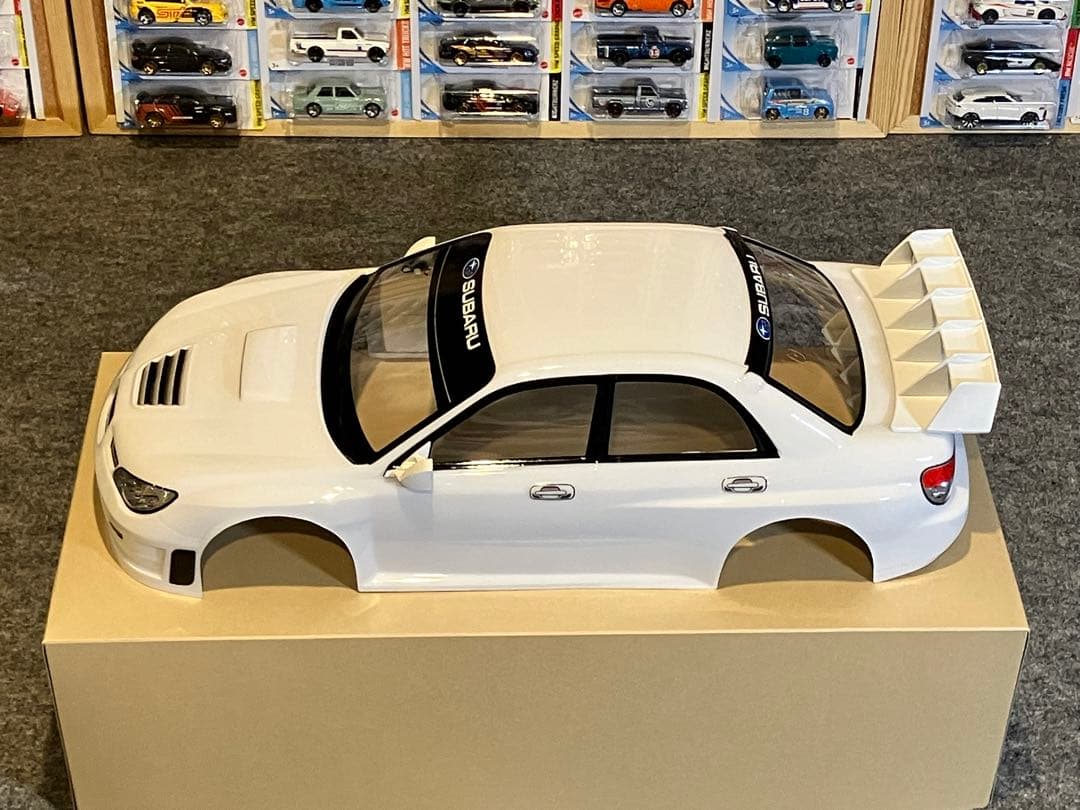 タミヤ ラジコン RC スバル インプレッサ 塗装済 スペアボディ 白 1/10