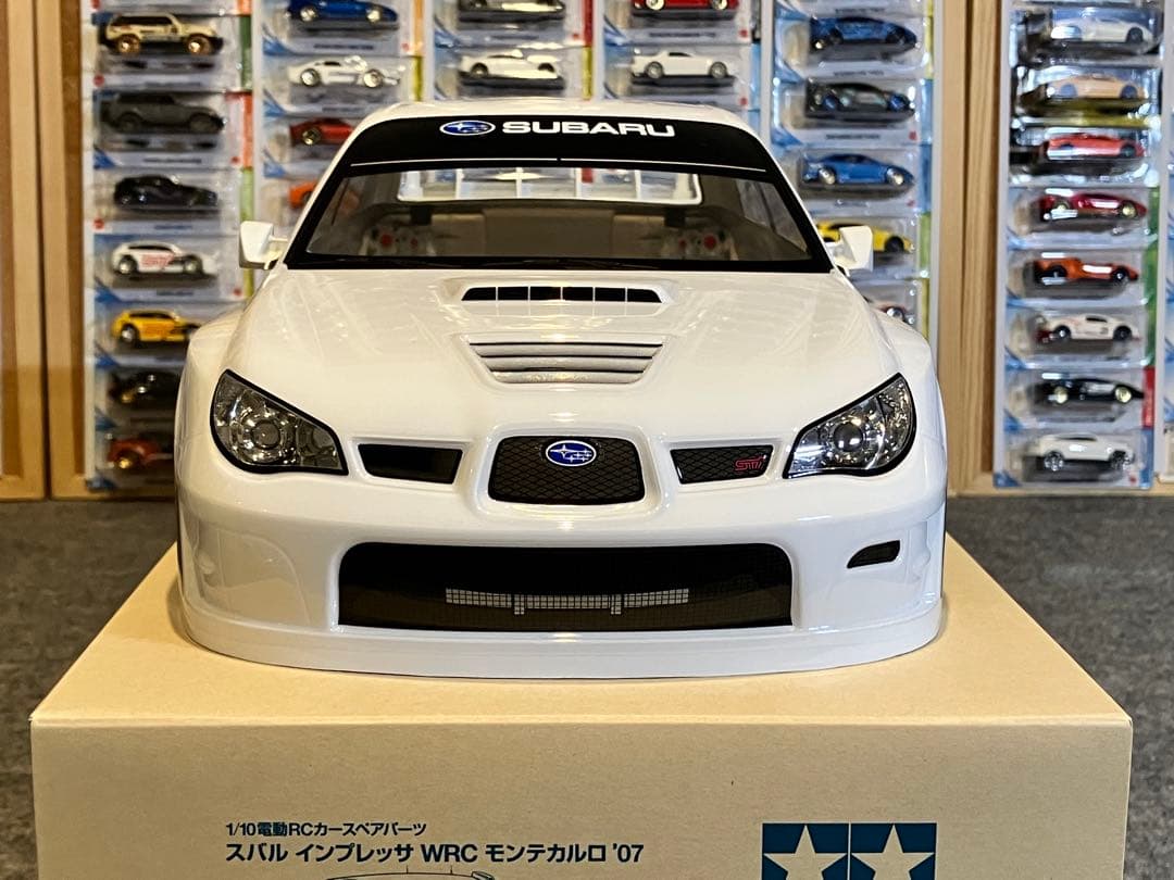 タミヤ ラジコン RC スバル インプレッサ 塗装済 スペアボディ 白 1/10