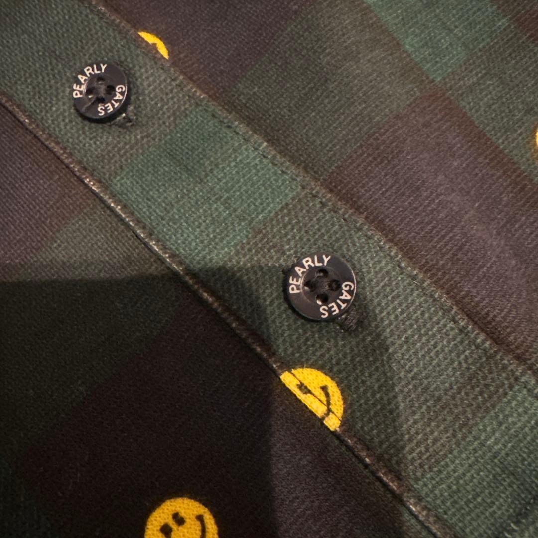 Pearly Gates スマイリーフェイス チェックシャツ