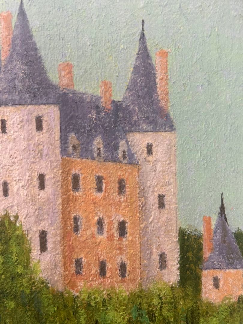 真作　勝呂隆光　油彩画 城　T. Kiyoshi