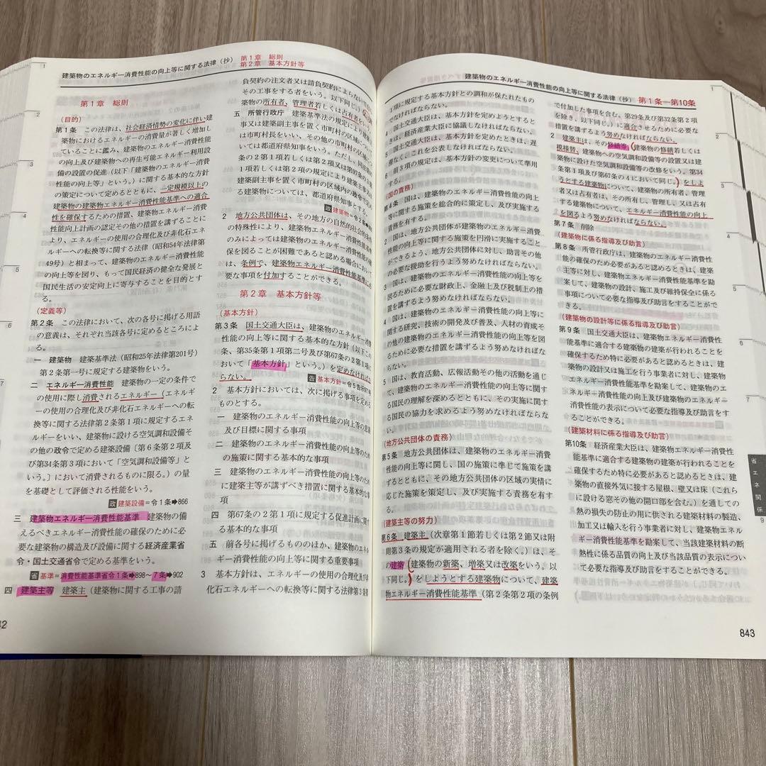 2026年度　線引き済み　法令集　日建　一級建築士用
