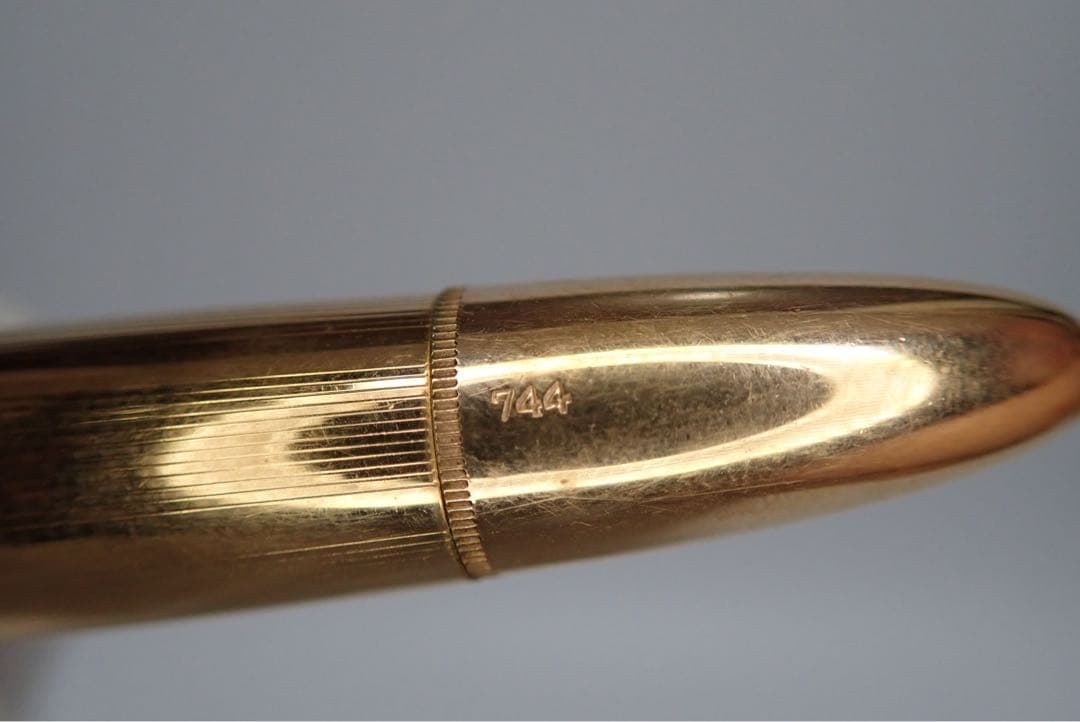 モンブラン NO.744｜ピンストライプゴールド｜吸入方式｜ヴィンテージ｜万年筆