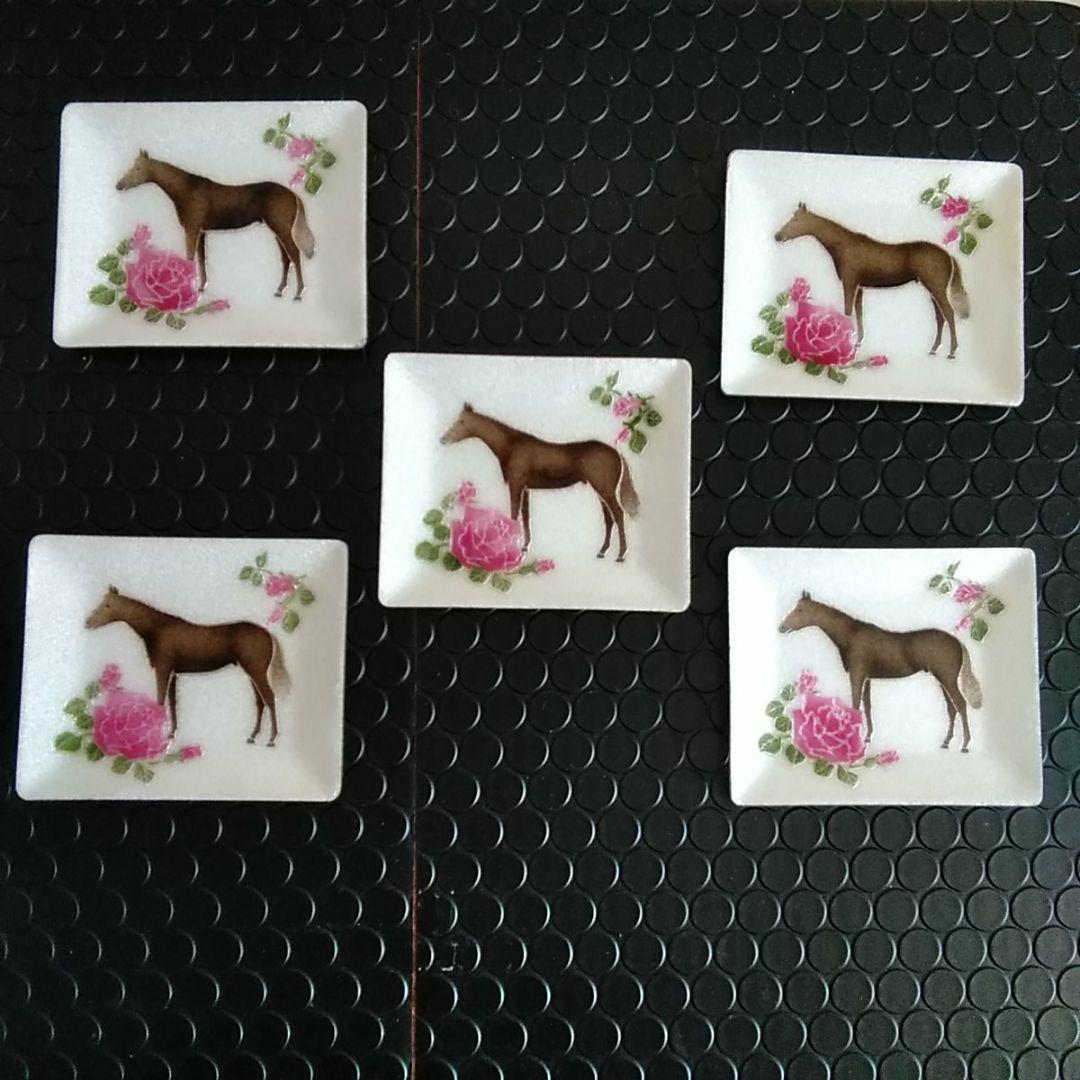 ♘ミスターシービー　七宝焼　銘々皿　5枚セット♘　競馬　馬