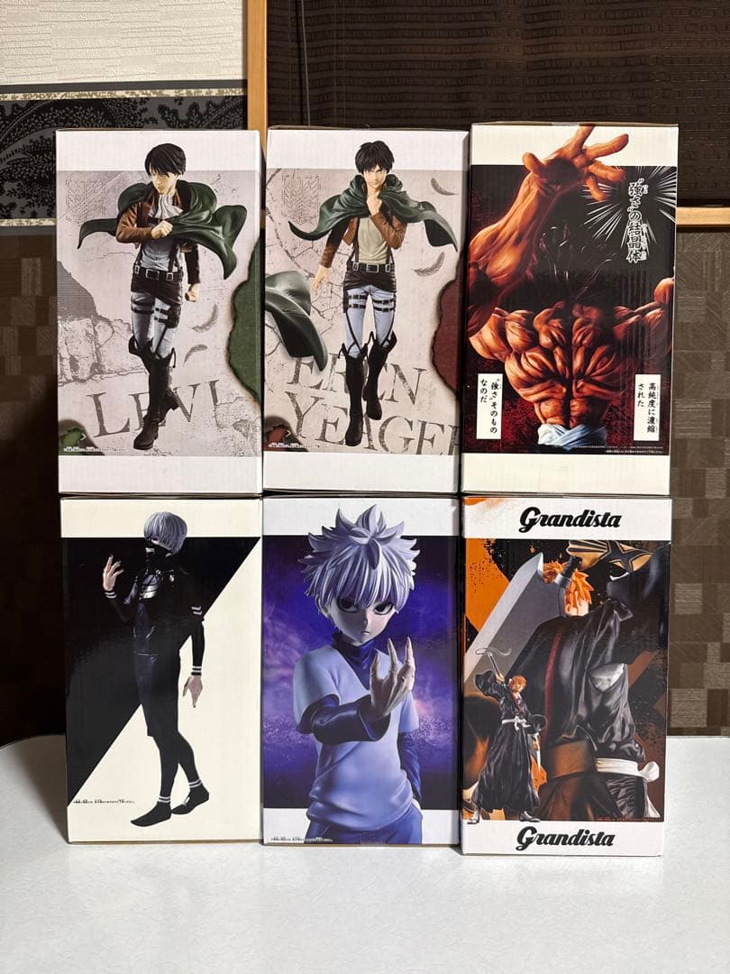 フィギュア　６点(エレン　リヴァイ　黒崎一護　キルア　金木研　範馬勇次郎)
