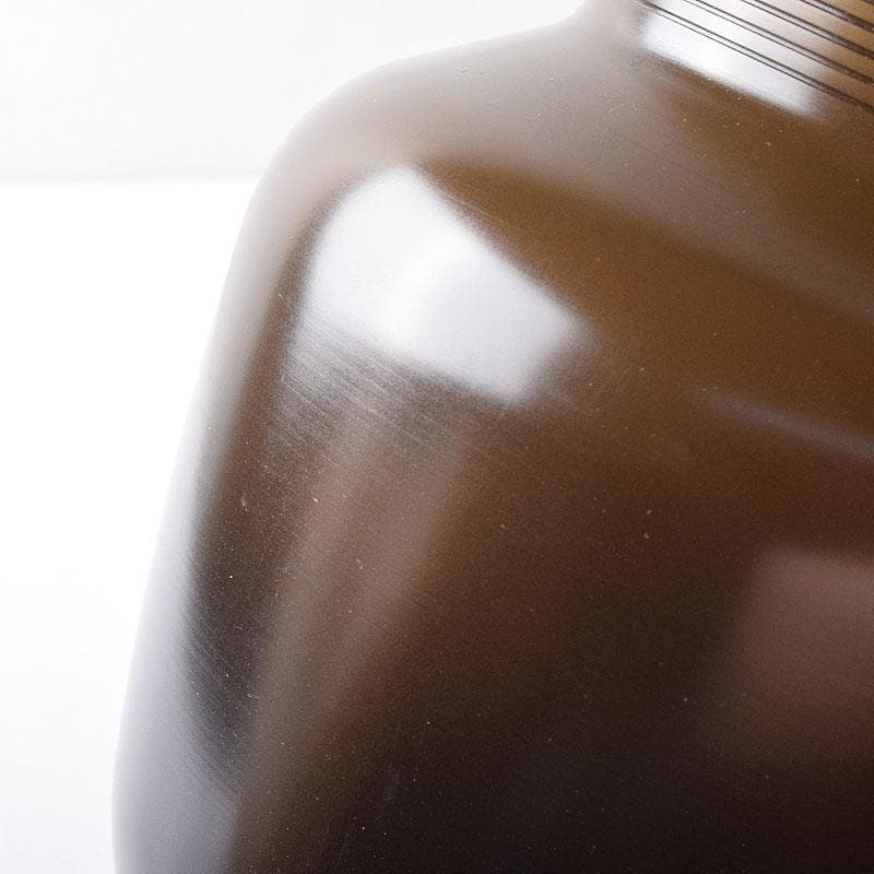 茶道具　釜師　川邊憲一(三代庄造)造　唐銅　口糸目　建水　共箱　N　R8397