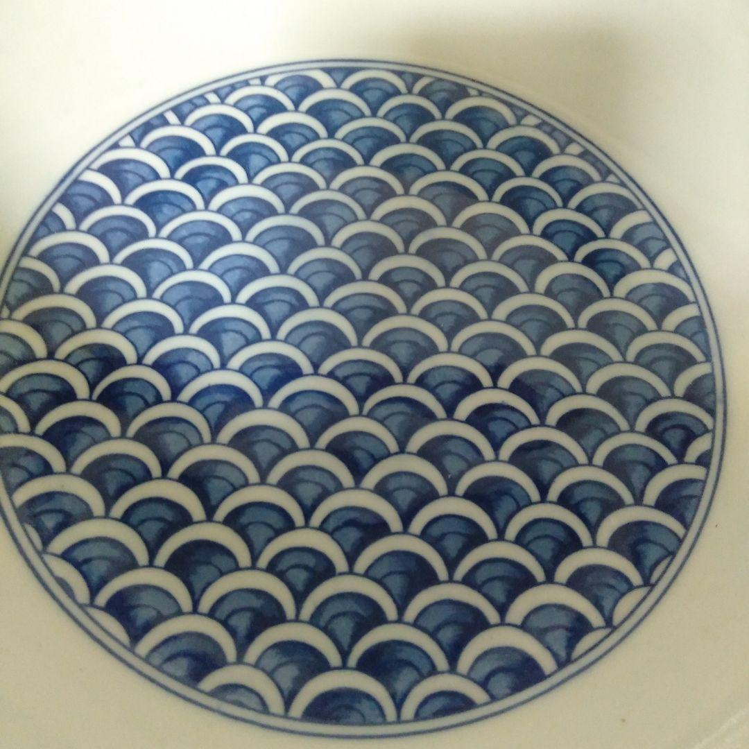 康雄作　青海波図　平水指