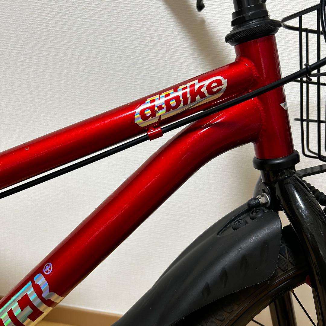 【文京区引取り限定】d-bike MASTAR+ 18インチ 赤 前カゴ付き