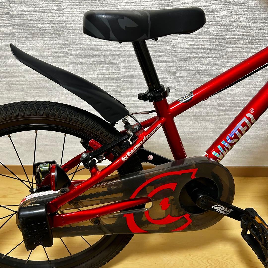 【文京区引取り限定】d-bike MASTAR+ 18インチ 赤 前カゴ付き